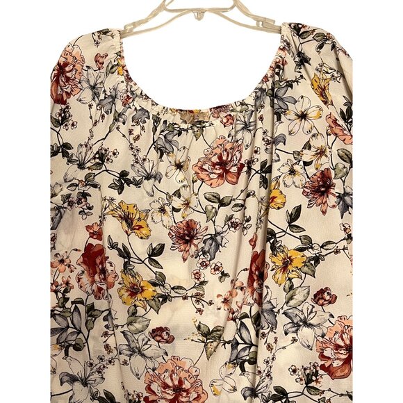 Misia Curvy Floral Peasant Blouse 2X  Peasant Ruffle Sleeves Women's Plus Size - Picture 6 of 15